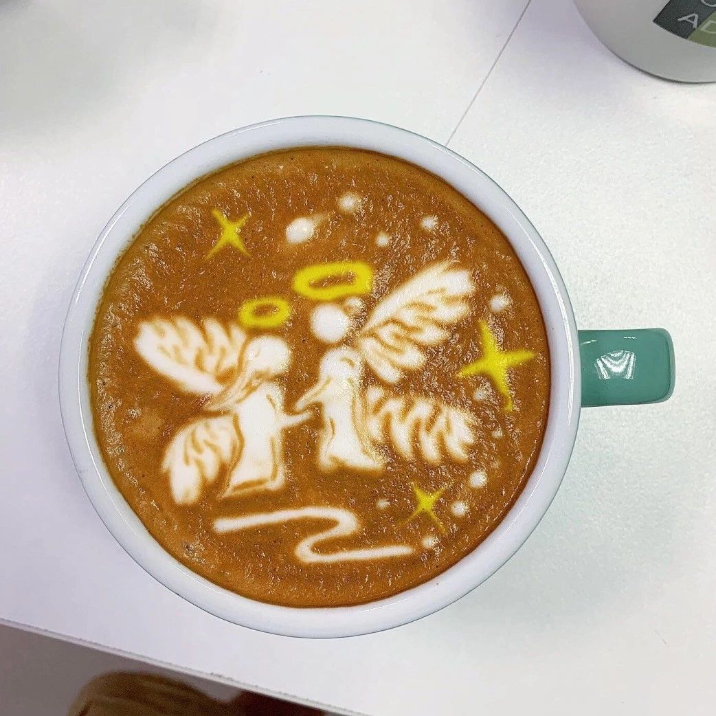 冠軍大神的個(gè)拉花教程+七夕高甜圖案，現(xiàn)在收藏還來得及！